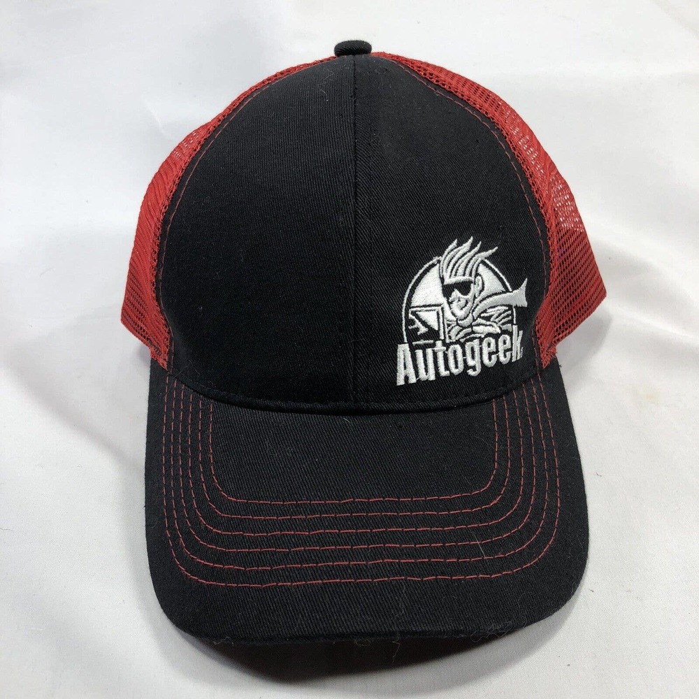 Auto Geek Snapback Hat Mesh Embroidered Baseball Cap One Size Fits Most OSFM